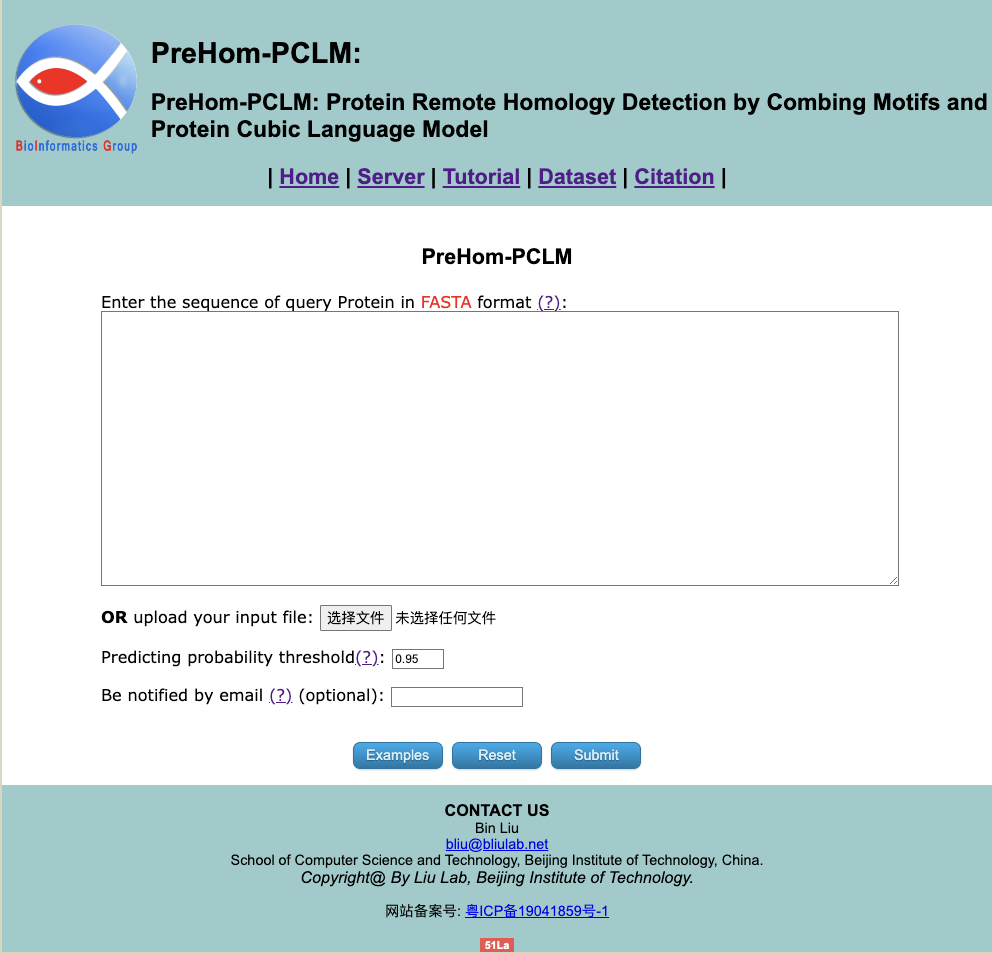 PreHom-PCLM web server