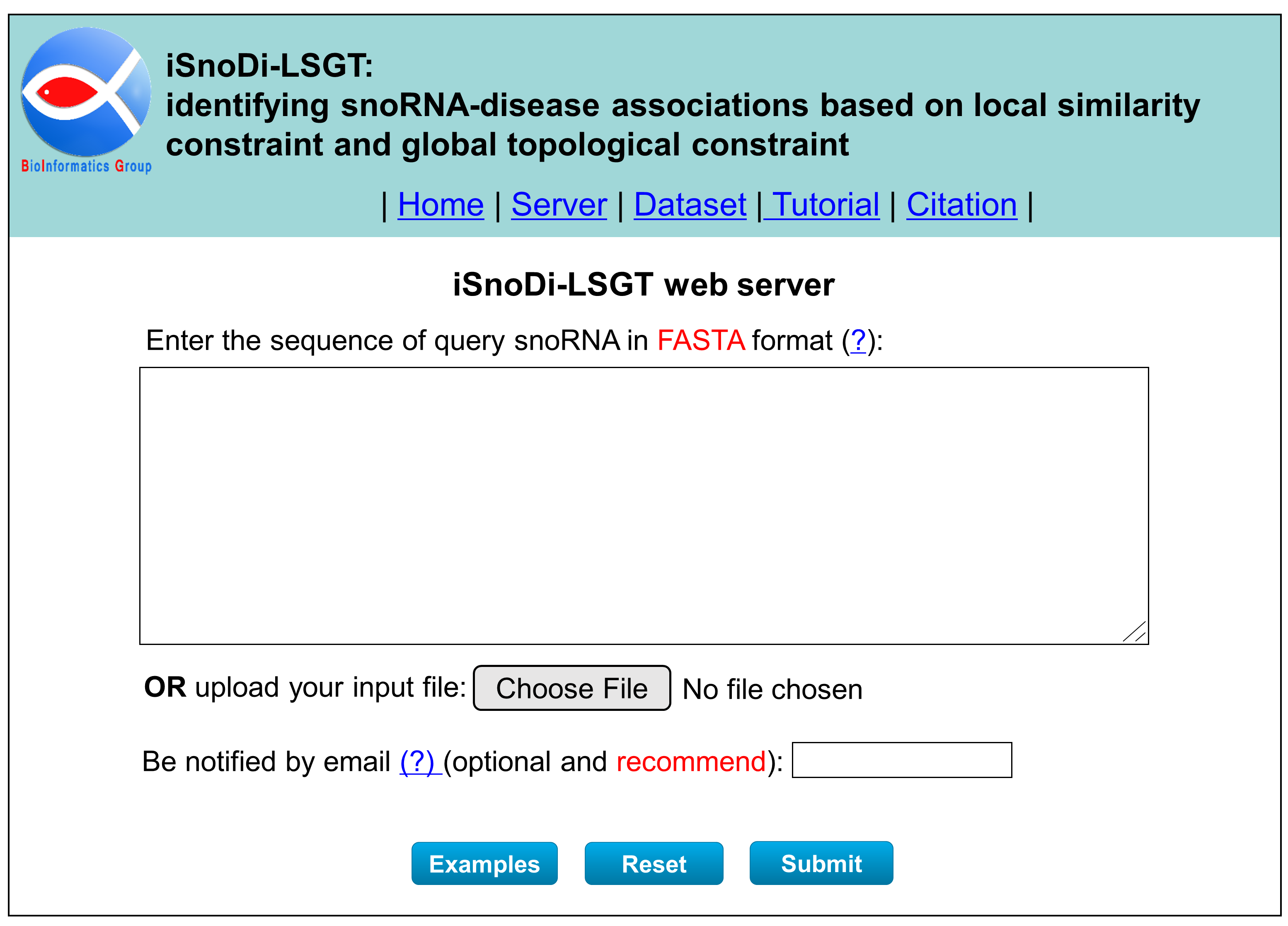 iSnoDi-LSGT web server
